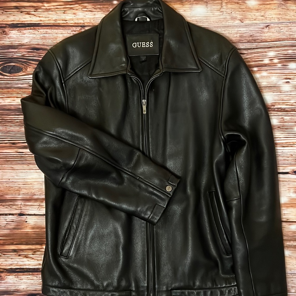 Guess Leather jacket. Medium. Black